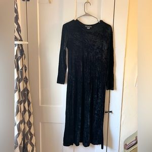 Vintage 90s GAP black velvet midi dress